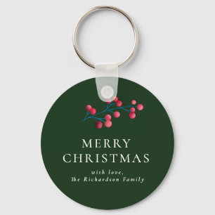 Chaveiro Família Personalizada de Feliz Natal Verde