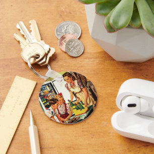 Chaveiro Família Vintage na cozinha, mãe, Pai-filho-da-mãe