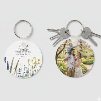 Chaveiro Family Photo & Quote Keychain - Cherished Keepsake