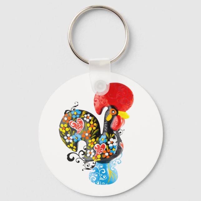 Chaveiro Famous Rooster of Barcelos Nr 06 - Floral edition (Frente)