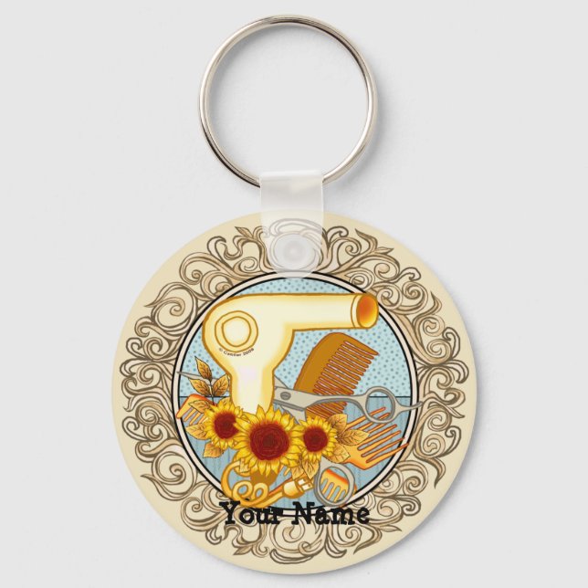 Chaveiro Fancy Sunflowers Esteticista   (Frente)