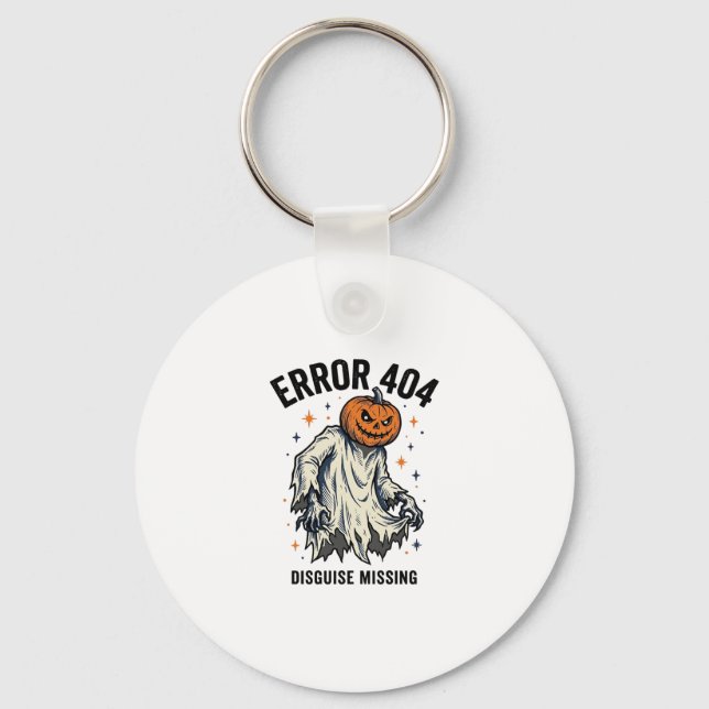 Chaveiro Fantasia de Abóbora Fantasma Erro 404 de Halloween (Frente)
