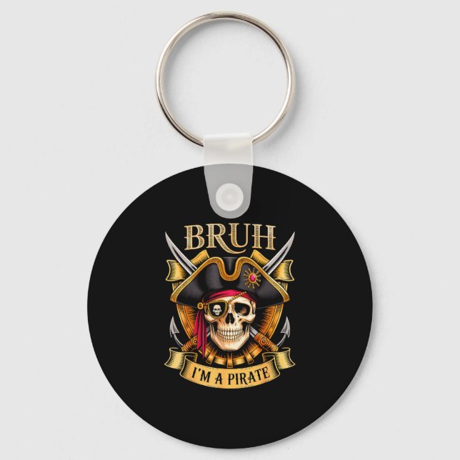 Chaveiro Fantasia de caveira de pirata engraçada do Hallowe (Frente)