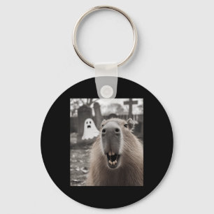 Chaveiro Fantasia de Halloween de Fantasma de Capivara Engr