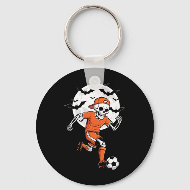 Chaveiro Fantasia de Halloween de Futebol de Esqueleto Engr (Frente)