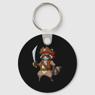Chaveiro Fantasia de Halloween engraçada de guaxinim pirata