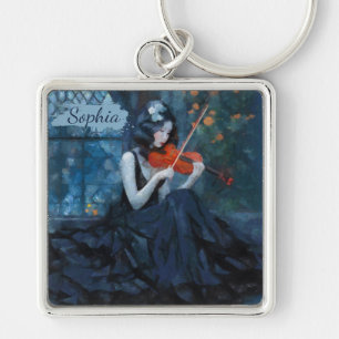 Chaveiro Fantasia Gótica Violinista Escuro no Jardim da Lua