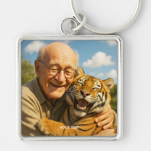 Chaveiro Fantasia Velho Homem Tigre Fofo