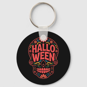 Chaveiro Fantasias de Halloween Crânio Tipografia Gráfico S