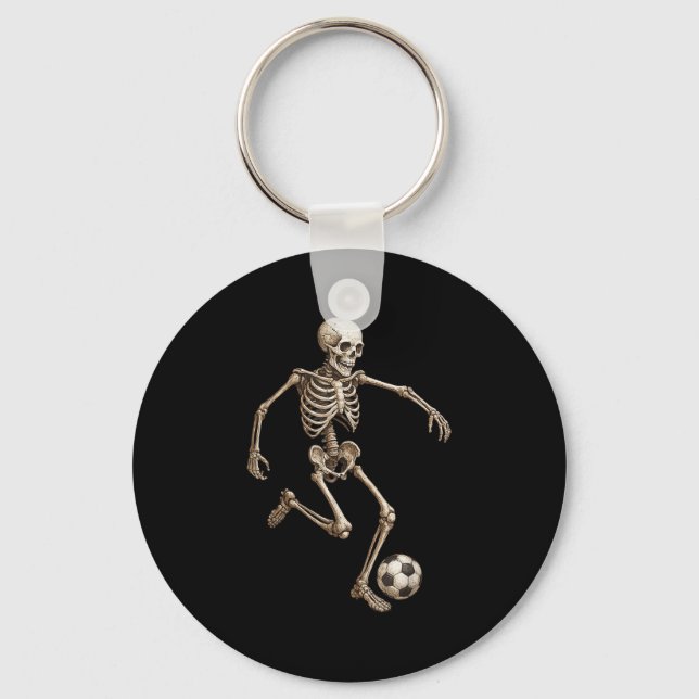 Chaveiro Fantasias de Halloween Esqueleto Futebol Retrô Eng (Frente)