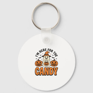 Chaveiro Fantasma de Halloween Aqui Para O Doce Fofo Vintag