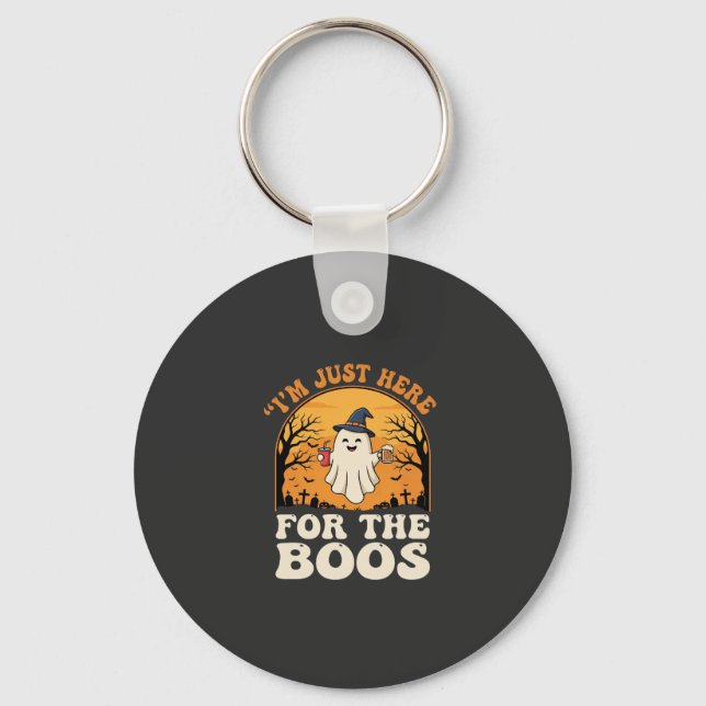 Chaveiro Fantasma de Halloween Aqui Para Os Vaias (Frente)