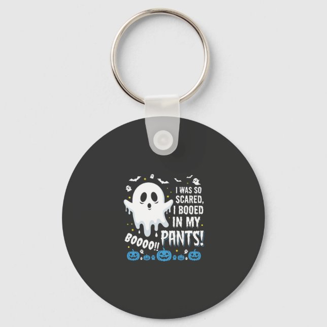 Chaveiro Fantasma de Halloween Eu Xinguei Meu Design de Cal (Frente)