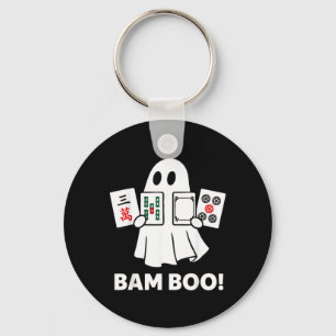 Chaveiro Fantasma de Halloween Jogando Mahjong Assustador B
