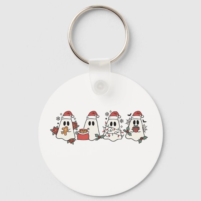 Chaveiro Fantasma de Natal Feriado Assustador de Halloween  (Frente)