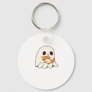 Chaveiro Fantasma e gato bonitos, T-Shirt Clássico do Hallo