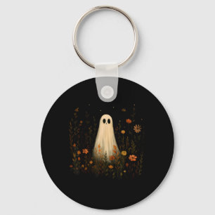 Chaveiro Fantasma Em Um Prado Florido Design De Halloween D