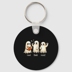 Chaveiro Fantasma Engraçado Halloween Leia Pense Resista An