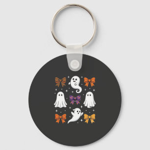 Chaveiro Fantasma Fofo com Laços Design de Halloween_1