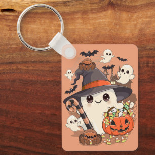 Chaveiro Fantasma Kawaii de Halloween Fofo