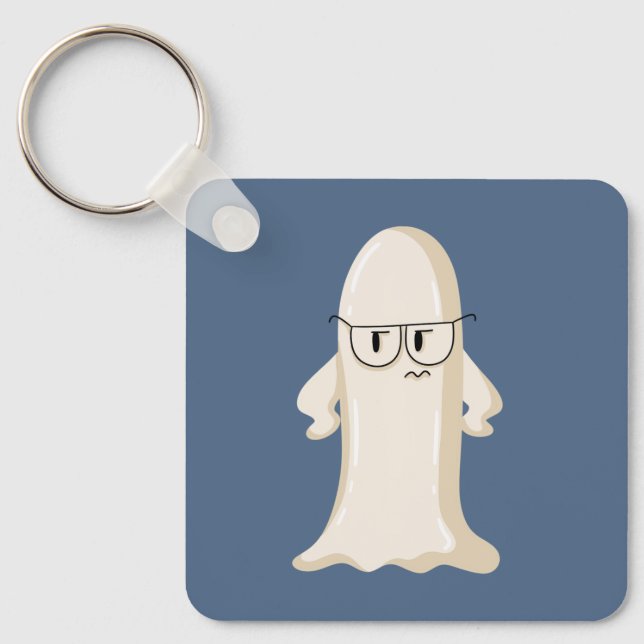 Chaveiro Fantasma Mal-Humorado com Óculos (Frente)
