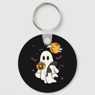 Chaveiro Fantasma Segurando Um Gato Preto Amante Preguiçoso