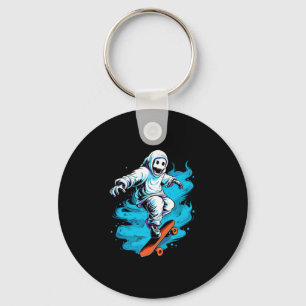 Chaveiro Fantasma Skateboard Preguiçoso Roupa de Halloween 