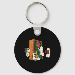 Chaveiro Fantasmas Lendo Livros Professor Halloween Bibliot