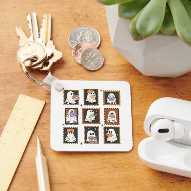 Chaveiro Fantasmas Lendo Livros Vintage Halloween (Mesa)