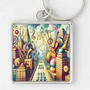 Chaveiro Fantasy Cute Abstrato Music City