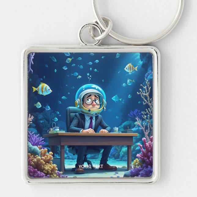 Chaveiro Fantasy Cute Clerk Underwater Helmet (Frente)