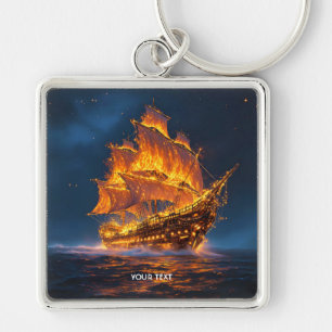 Chaveiro Fantasy Cute Fire Ship Sea