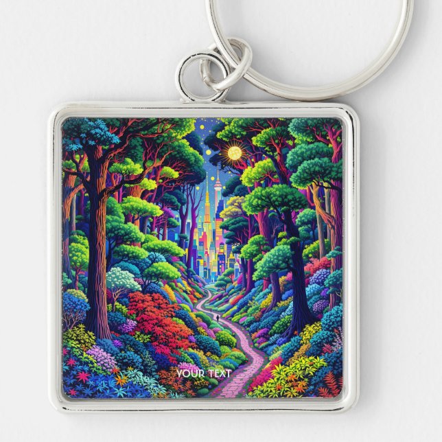 Chaveiro Fantasy Cute Forest And City (Frente)