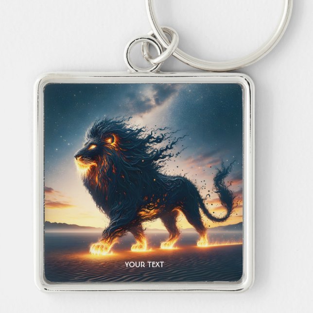 Chaveiro Fantasy Cute Lion Desert Fire (Frente)