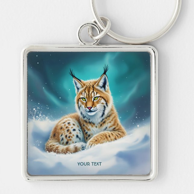 Chaveiro Fantasy Cute Lynx Winter (Frente)