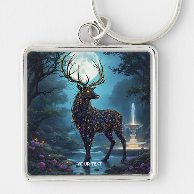 Chaveiro Fantasy Cute Moon Deer Night (Frente)
