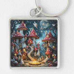 Chaveiro Fantasy Cute Mushroom Forest Reino