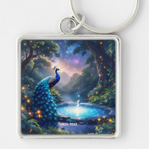 Chaveiro Fantasy Cute Night Puddle Peacock