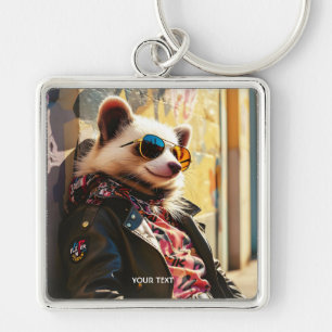 Chaveiro Fantasy Cute Possum Leather Jaqueta