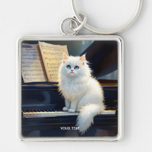 Chaveiro Fantasy Cute Ragdoll Cat Em Piano