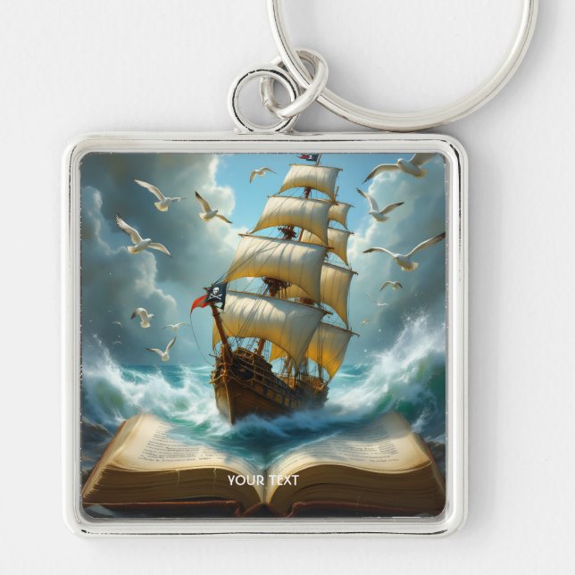 Chaveiro Fantasy Cute Ship Ocean Book (Frente)