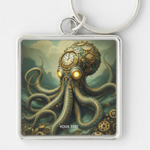 Chaveiro Fantasy Cute Steampunk Clock Kraken