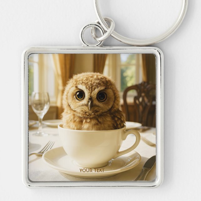 Chaveiro Fantasy Cute Tea Owl Baby (Frente)