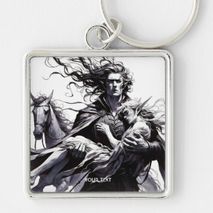 Chaveiro Fantasy Cute Warrior Holding Girl