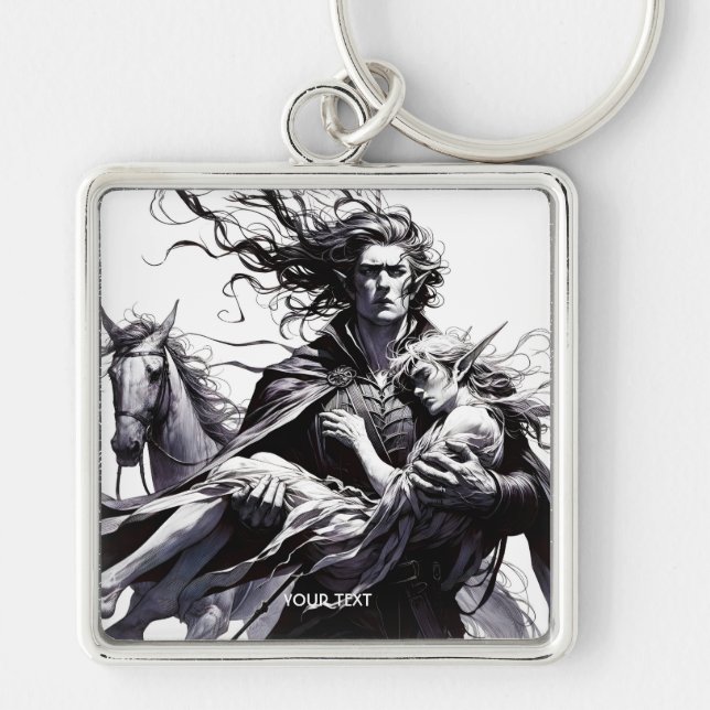 Chaveiro Fantasy Cute Warrior Holding Girl (Frente)