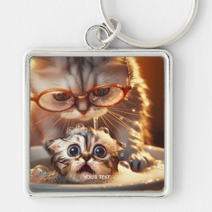 Chaveiro Fantasy Gato Bonito Lavando Kitten