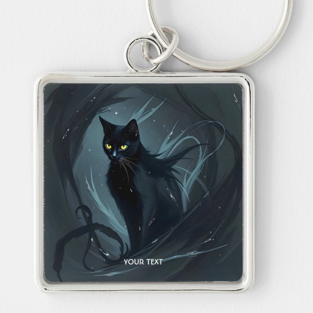 Chaveiro Fantasy - Gato Bonito - Preto Noturno (Frente)