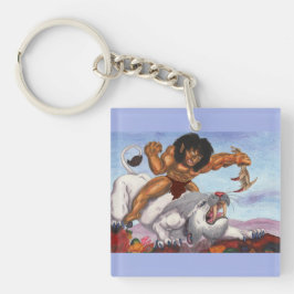 Chaveiro Fantasy Watercolor Illustration Beast ride Tiger