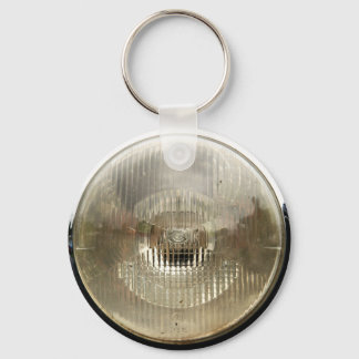 Chaveiro Farol de automóvel clássico com lente de vidro red