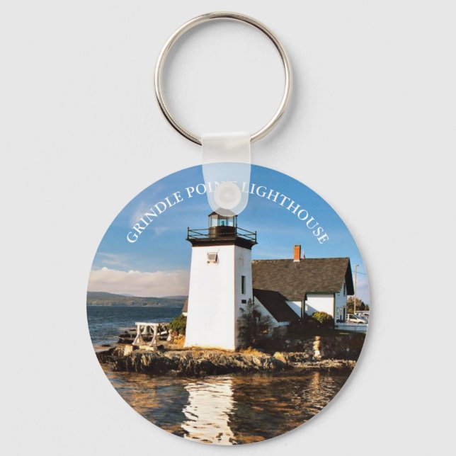 Chaveiro Farol de Ponto Grindle, Maine Keyring (Frente)